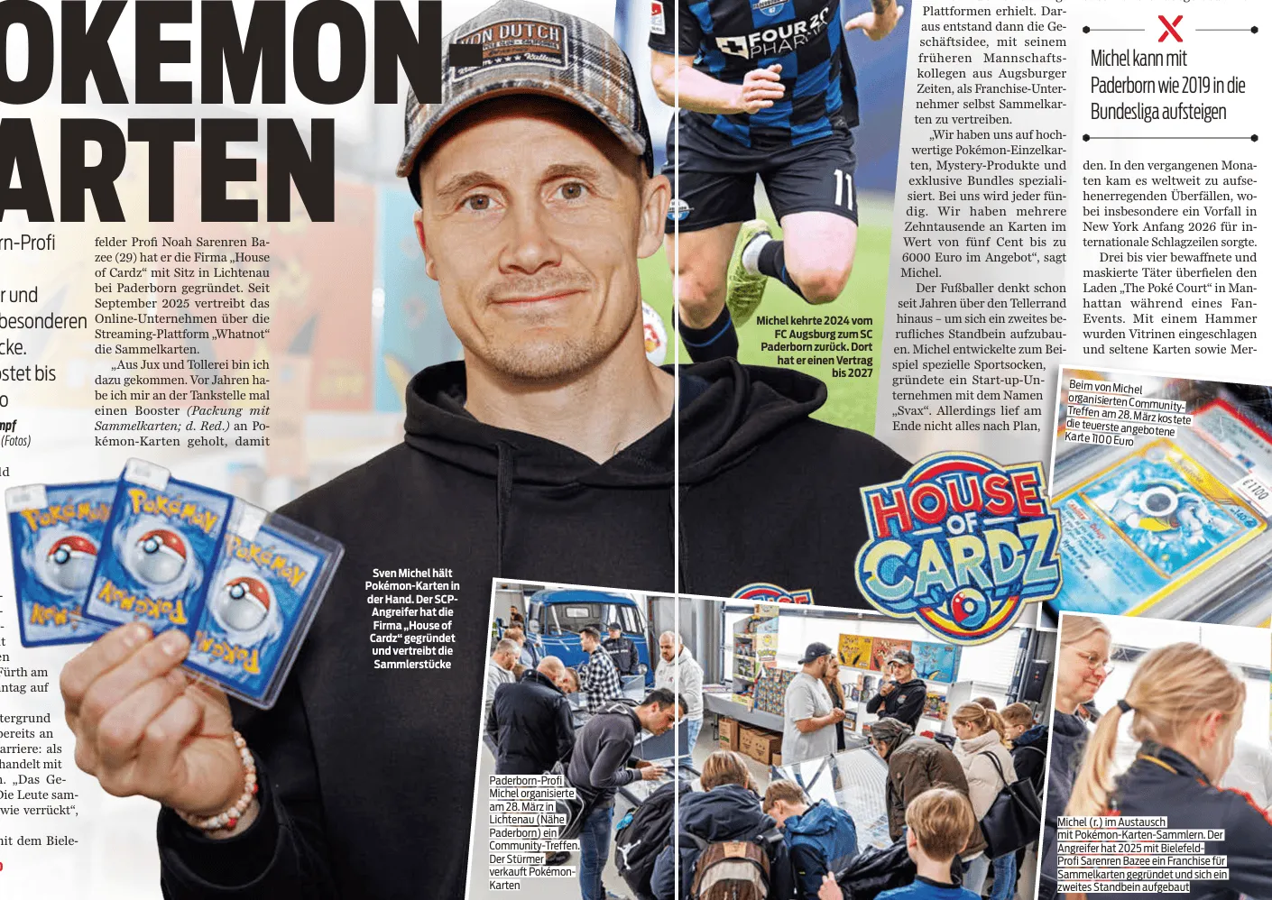 博鱼体育入口-帕德博恩前锋米歇尔开创副业，和同僚在经营宝可梦卡牌买卖